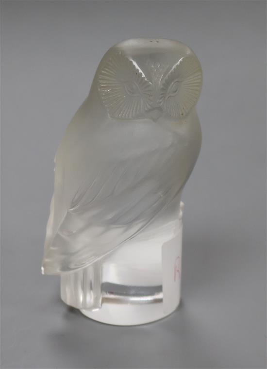 A Lalique owl 9cm high